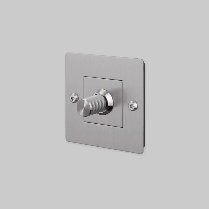 Variateur Dimmer à gravure alignée en acier sans logo #couleur_argent
