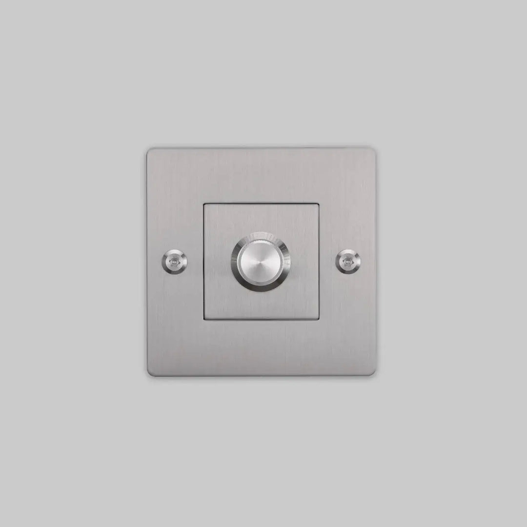 Variateur Dimmer à gravure alignée en acier sans logo #couleur_argent