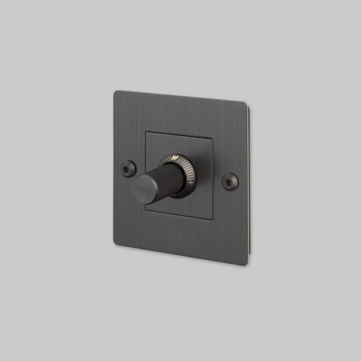 Variateur Dimmer à gravure alignée bronze fumé sans logo #couleur_gris