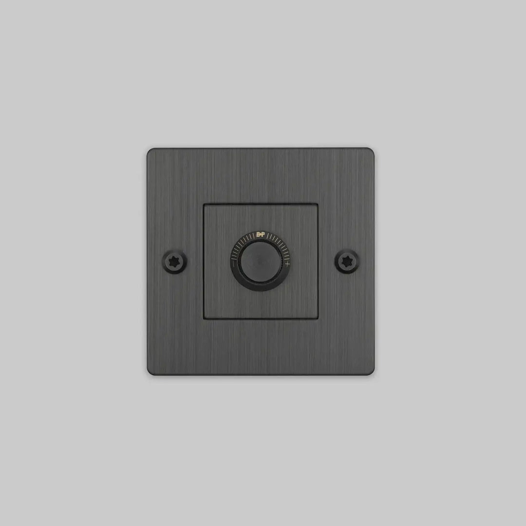 Variateur Dimmer à gravure alignée bronze fumé sans logo #couleur_gris