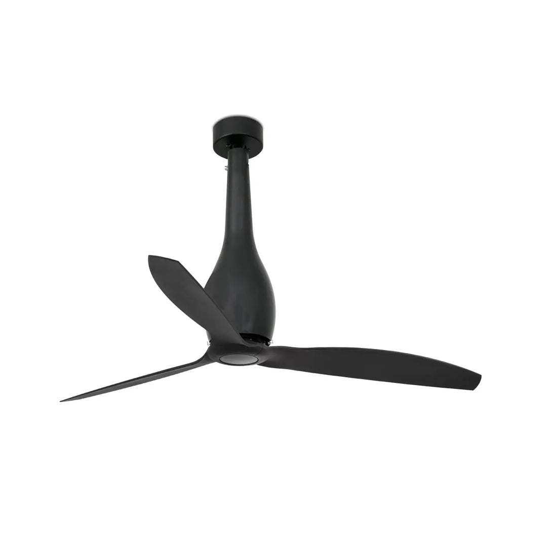 Ventilateur Eterfan noir mat à pales noires, sans lumière