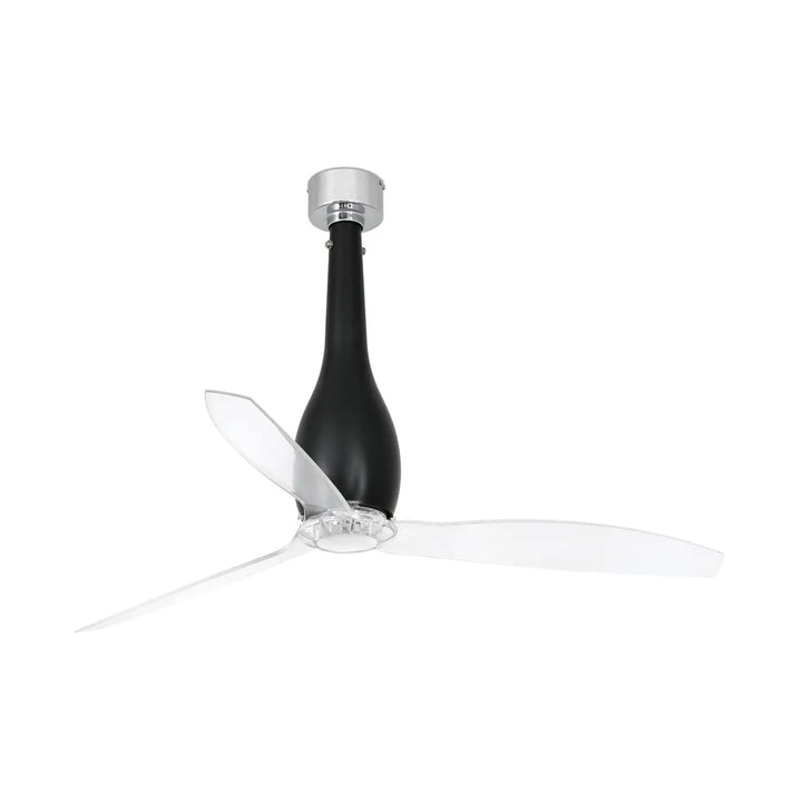 Ventilateur Eterfan noir mat à pales transparentes, sans lumière
