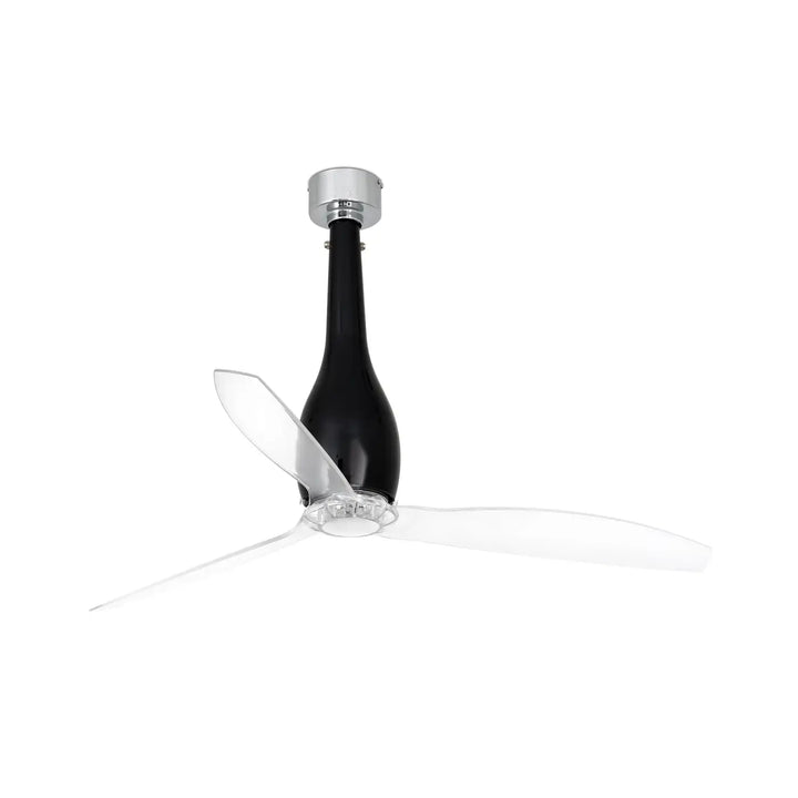 Ventilateur Eterfan noir brillant à pales transparentes, sans lumière