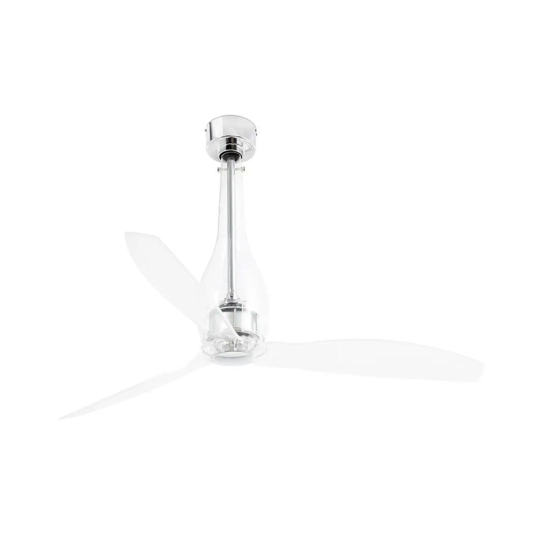 Ventilateur Eterfan chromé à pales transparentes, sans lumière
