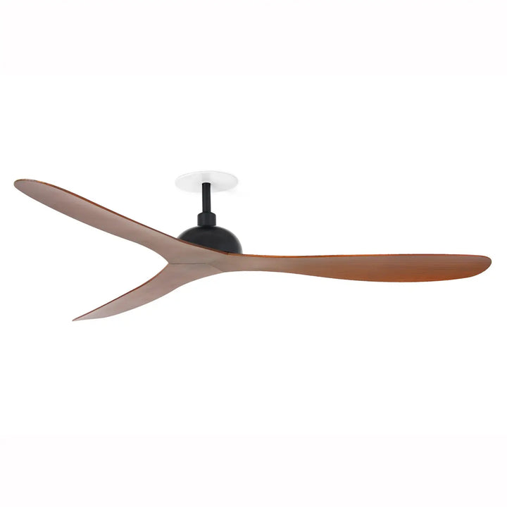 Ventilateur de plafond Gotland noir et noyer de Faro Barcelona, version encastrée