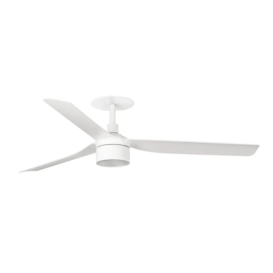 Ventilateur de plafond encastré Punt blanc avec lumière LED 10 W à diffuseur en verre