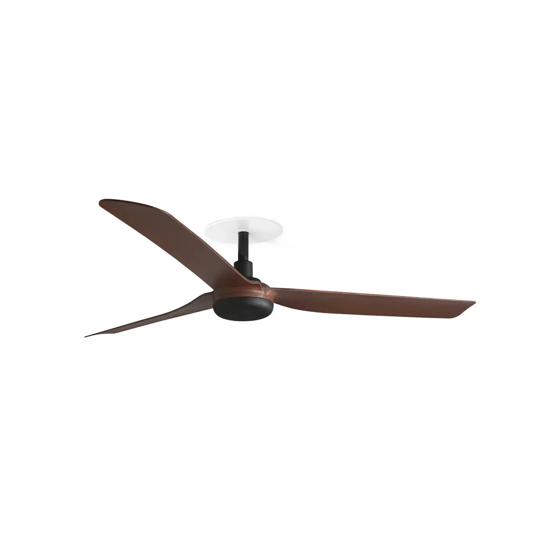Ventilateur de plafond encastré Punt noir à pales effet noyer sans lumière