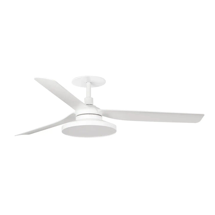 Ventilateur de plafond encastré Punt blanc avec lumière LED 20 W à diffuseur prismatique
