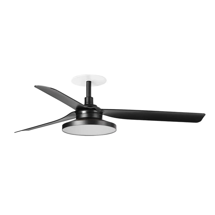 Ventilateur de plafond encastré Punt noir avec lumière LED 20 W à diffuseur prismatique