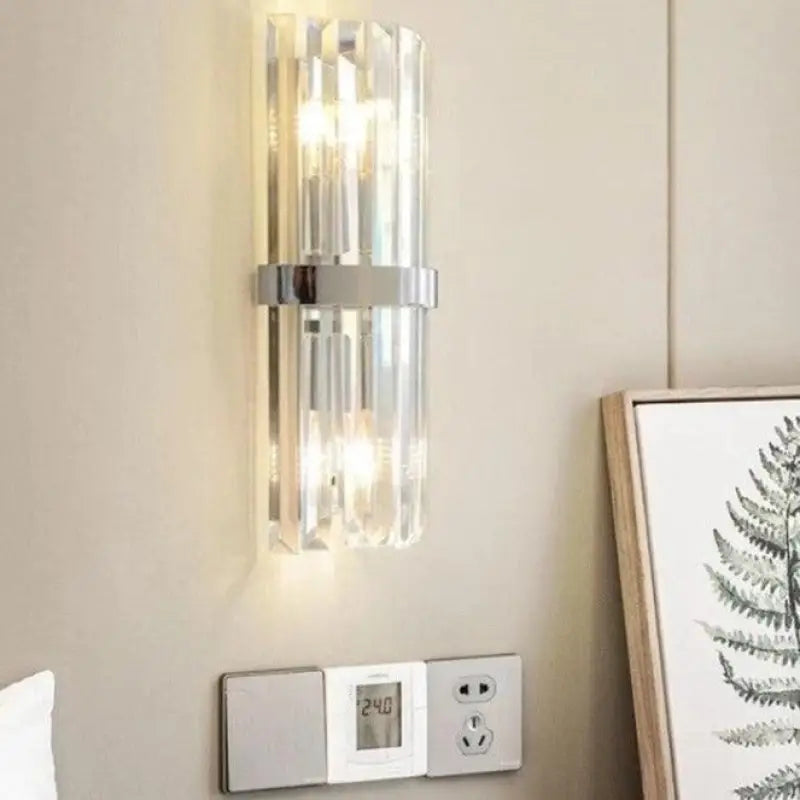 Verre Applique Murale à Lamelles Transparentes