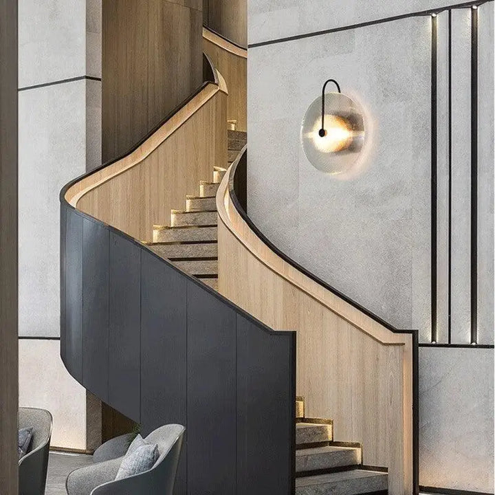 Verre Pour Applique Murale Design en Aluminium Noir