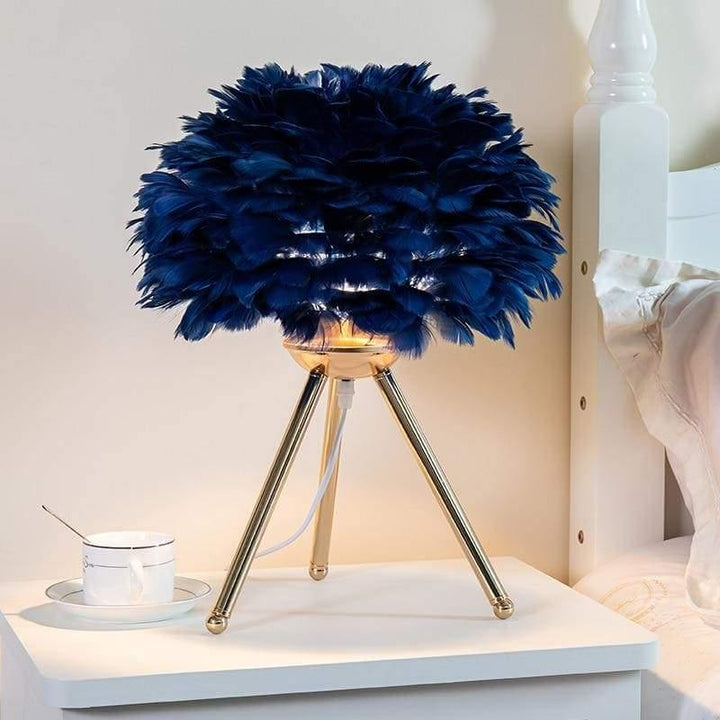 lampe-de-chevet-plume-bleu